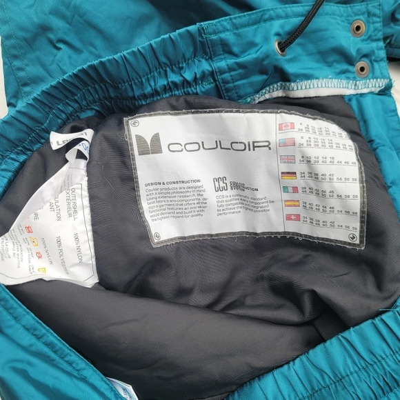 Couloir Entrant Thermothin Womens  Snowboard/Ski Pants Nylon Turquoise Green  6 - Picture 7 of 14